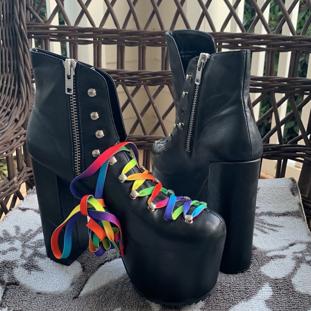 Unif Platform Boots 100 Leather Gem